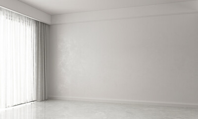 The interior and mock up decoration and empty living room design and wall texture background. 3D render