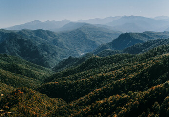 view of the green valley in Adygea