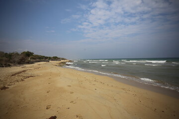 Fototapeta na wymiar deserted beach and sea, southern Italy, Apulia travel
