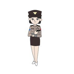Indonesian policewoman illustration