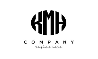 KMH three Letters creative circle logo design