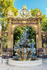 Fountain of Neptune by Barthélémy Guibal in Nancy, France, Europe © worldwidephotoweb