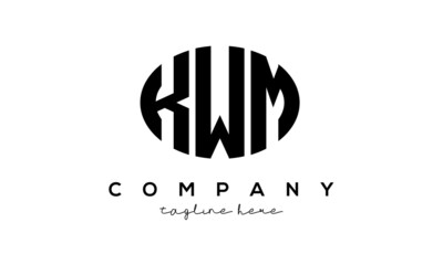 KWM three Letters creative circle logo design