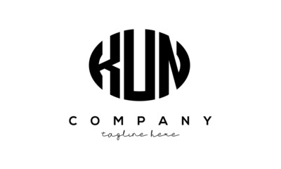 KUN three Letters creative circle logo design