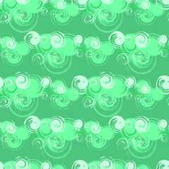 Fototapeta na wymiar Green Turquoise Abstract Pattern Asian Expressionism Digital Illustration. Vector Design Seamless Modern Texture.