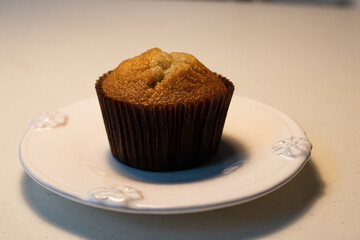 close up fresh cake  from oven , Banana cupcake