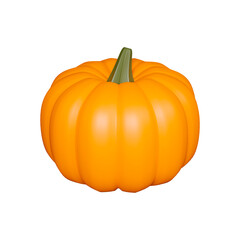3d render pumpkin. Minimal concept. Holiday decoration, bright orange yellow pumpkin for celebration halloween