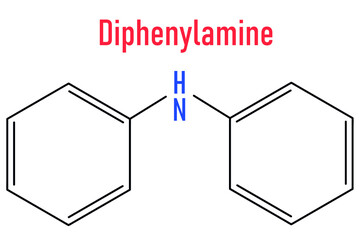Diphenylamine antioxidant molecule. Used to prevent apple scald. Skeletal formula.