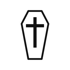 Obraz premium Coffin cross icon. Element of Halloween illustration.