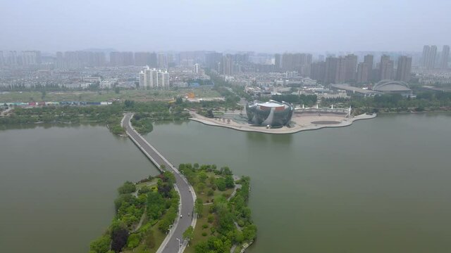 Aerial photography of Xuzhou Yunlong Lake Scenic Area
