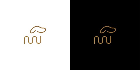 Modern and elegant dog logo design