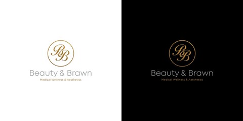 Fototapeta na wymiar Modern and luxury letter BB initials logo design