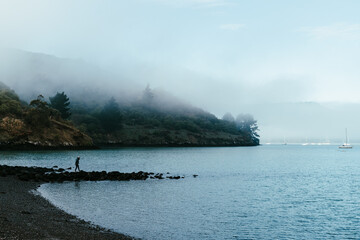 fog on the lake