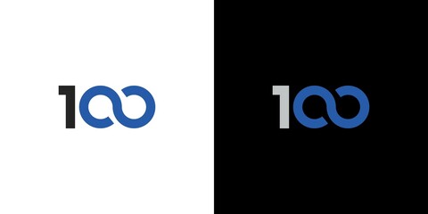 modern and unique 100 infinity logo