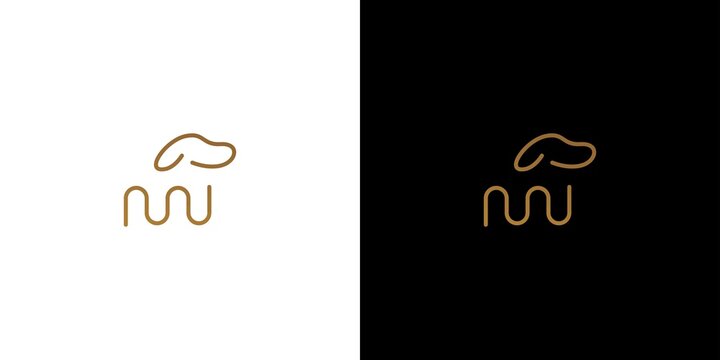 Modern and elegant dog logo design