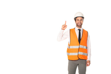 Engineer having idea isolated on white