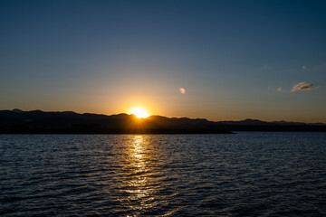 sunset over the lake