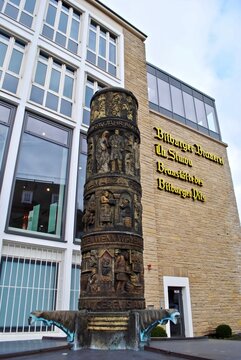 Bitburg, Germany: Bitburger Brewery (Bitburger Brauerei) is a large German brewery founded in 1817. Exterior  sign reads "Bitburger Brewery Th. Simon Company Brewing Bitbuger Pils"