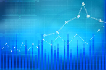 2d illustration futuristic business background graph concept
