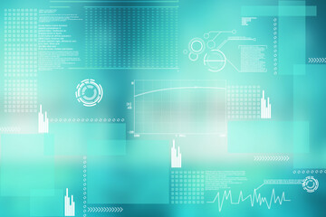 2d illustration futuristic business background graph concept
