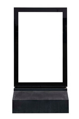 Black colour display stand frame isolated on white