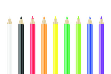 color pencils isolated on white. vector illustration
