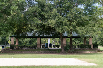 pavilion with seating at the park