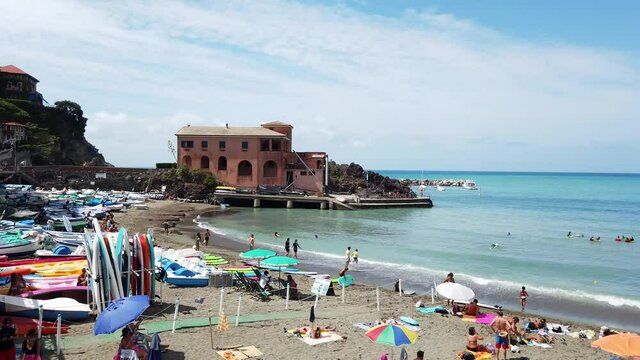 Europe, Italy, Liguria, Levanto is a sea village included in Cinque Terre National park famous for the summer holidays and the surfers who come from all over the world - 