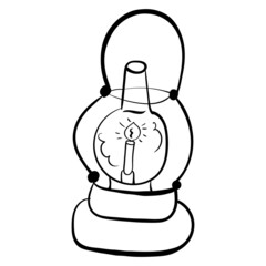 Lamp with a Candle is a Cozy Illustration Cartoon Coloring