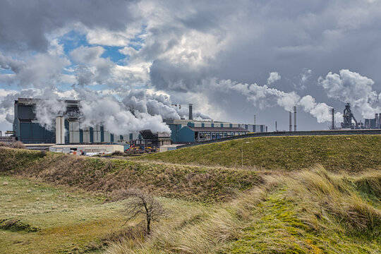 Tata-Steel formerly Hoogovens in Wijk aan Zee, Noord-Holland Province, The Netherlands