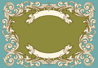 Ornate decorative retro design card