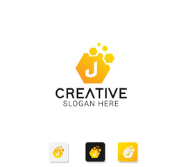 Modern abstract logo with initials letter j