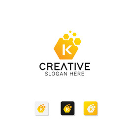 Modern abstract logo with initials letter k