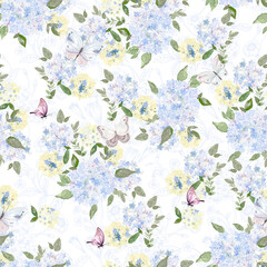Beautiful seamless floral pattern with watercolor 