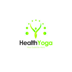 Health Yoga Figure Logo Vector 