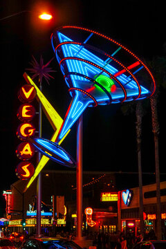 Downtown Las Vegas At Night - Fremont Street Neon Lights