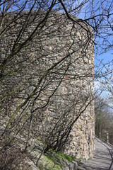 Turm der Burg auf dem Leopoldsberg, Wien, Österreich, 31.03.2016