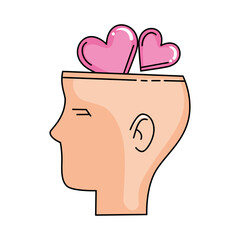 hearts inside head