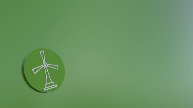 Ecological Green Energy Icons Concept Green Windmill