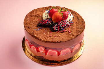 birthday cake with fresh berries