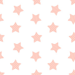 Cartoon holiday star stripes. seamless pattern. Vector Illustration. EPS10