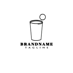 beer pong logo cartoon icon design simple black vector illustration
