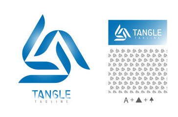 Business standard logo using triangle geometry, letter A, arrow upward, progress with a pattern for branding designs