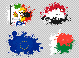 paint spot of flag en transparent background. Vector illustration