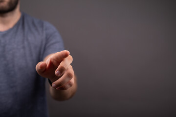 Businessman pointing his finger.