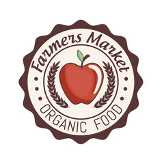 Organic food seal with apple