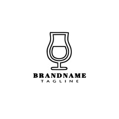 glasses logo cartoon template black icon isolated vector simple