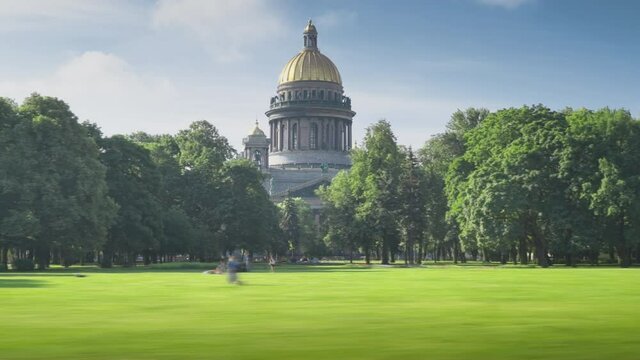 St. Isaac's Cathedral and Alexander Garden. Russia, Saint Petersburg