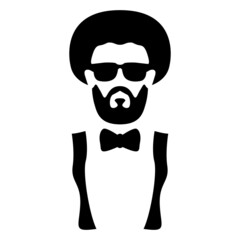 hipster face,vector illustration, front view , flat