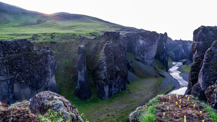 Fjaðrárgljúfur, South Iceland - mossy canyon in the summer